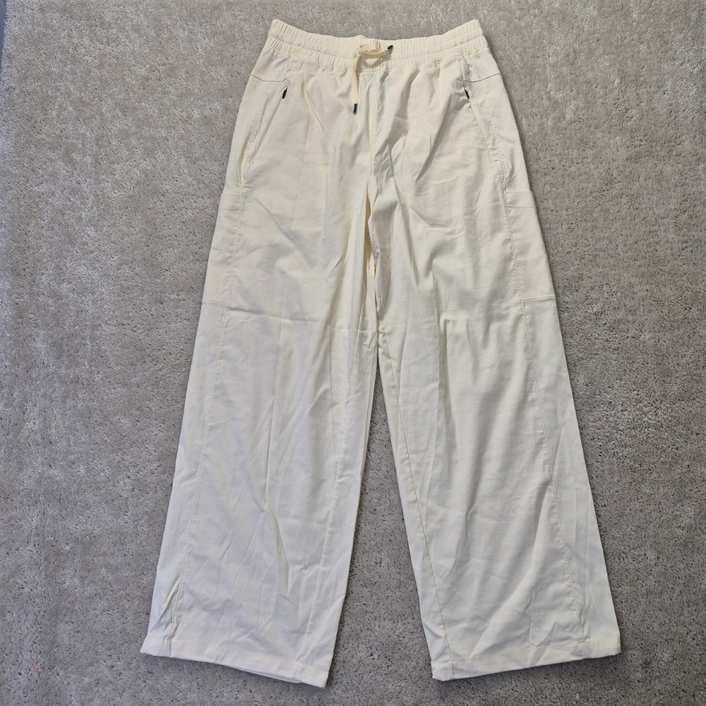Prana Send Off Pants Womens Medium Yellow Wide Leg Drawstring Comfort Athleisure - Picture 9 of 15